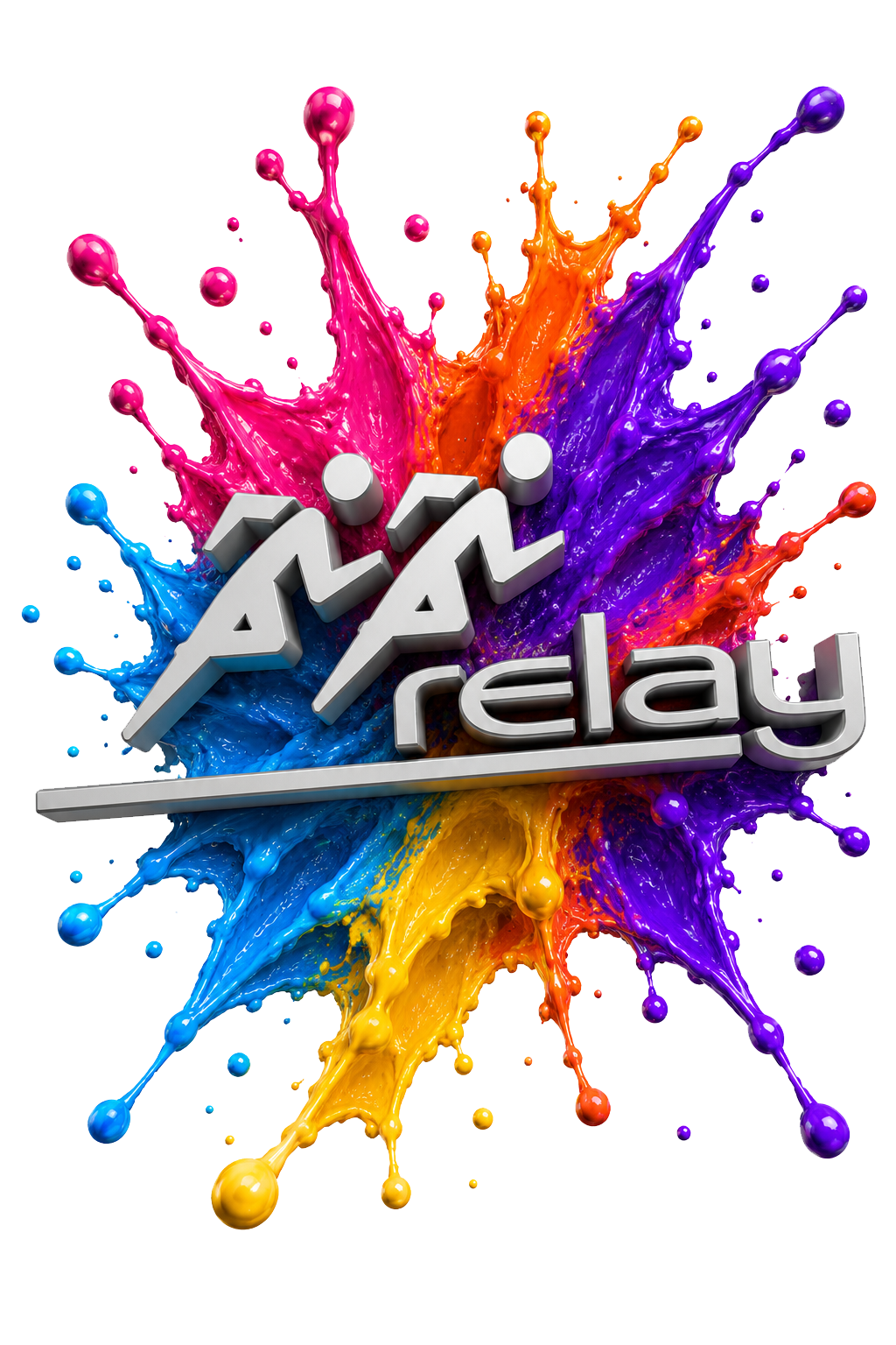 Relay Technical Transport logo presented against a colourful paint splash